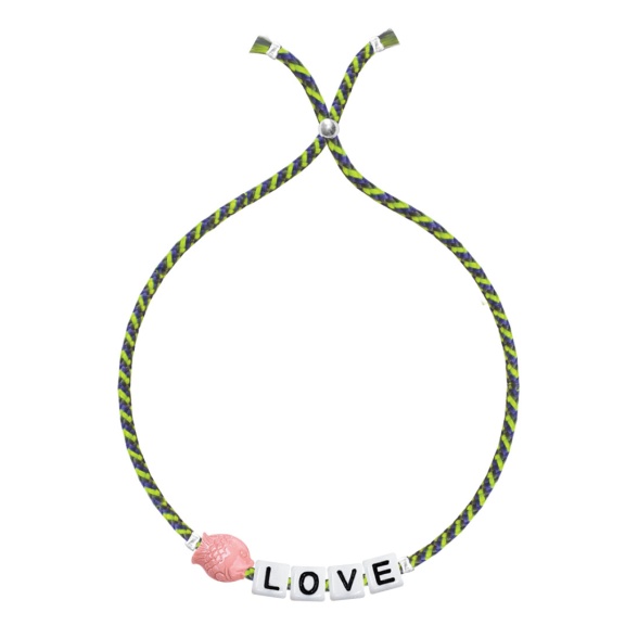  Square Letter & Charm Bracelet "Love" SLBR0001