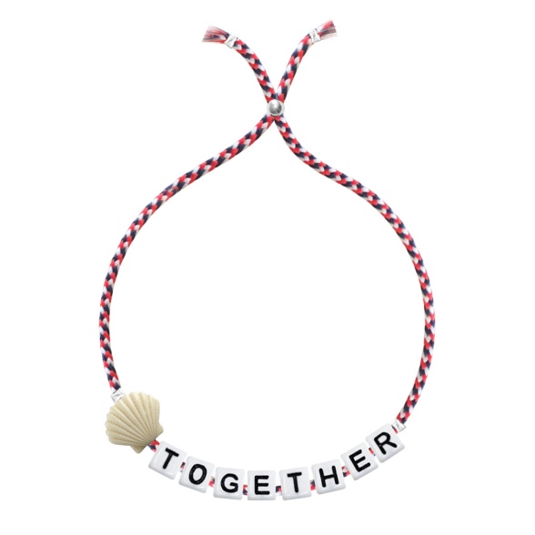 Square Letter & Charm Bracelet "Together"
