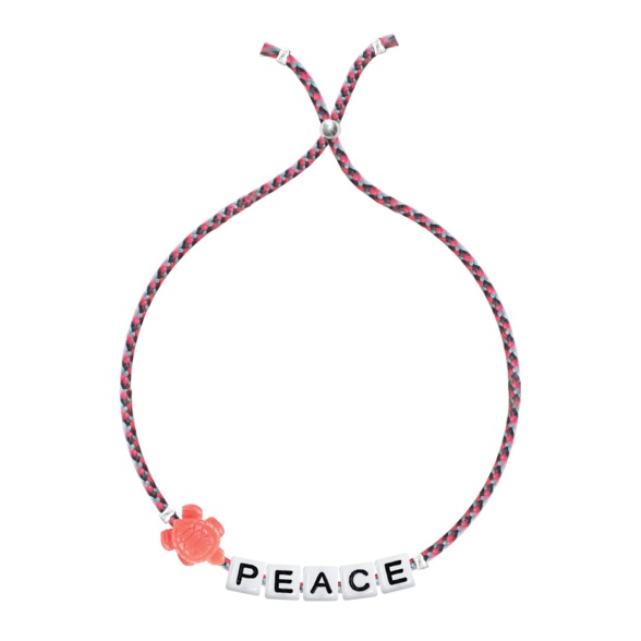  Square Letter & Charm Bracelet "Peace" SLBR0009