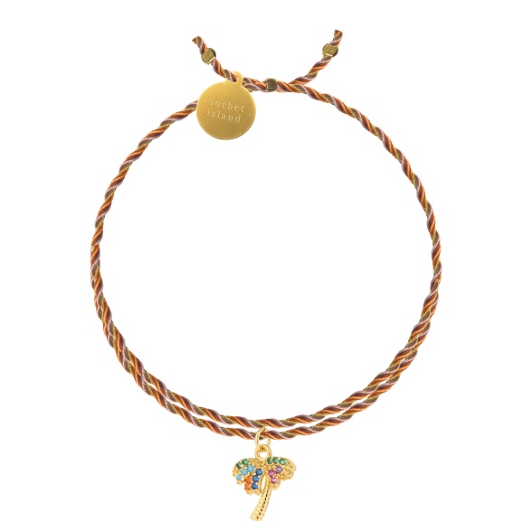 Palm Tree - Strass Stone Charm Necklace