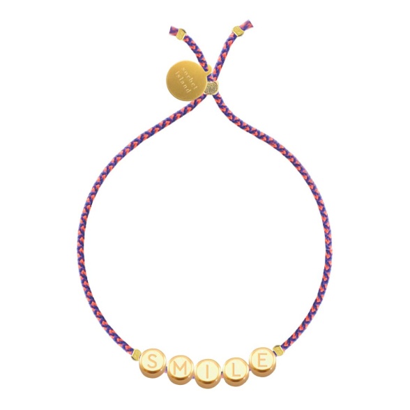  Smile - Round Letter Gold Plated Bracelet Gclb0004