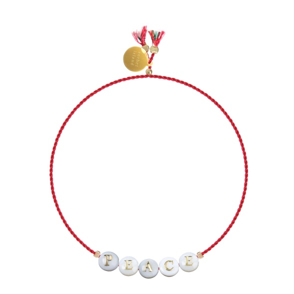Peace - Bubble Mother Of Pearl Letter Bracelet