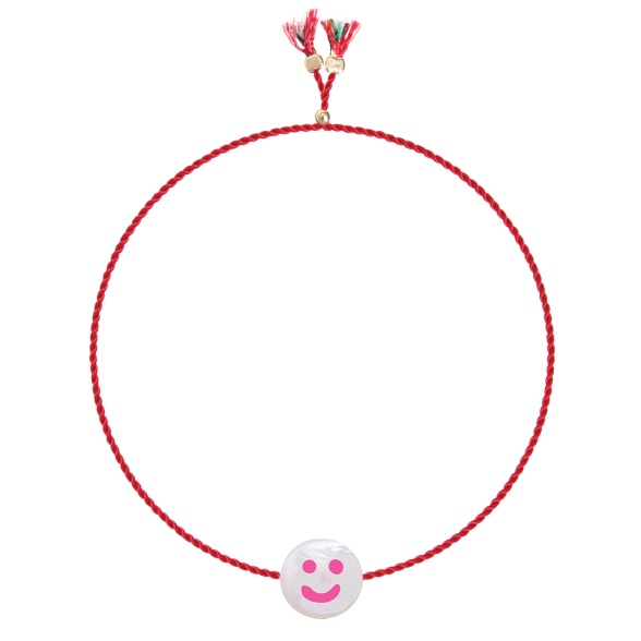  Neon Pink Happy Face Bracelet HPBR002