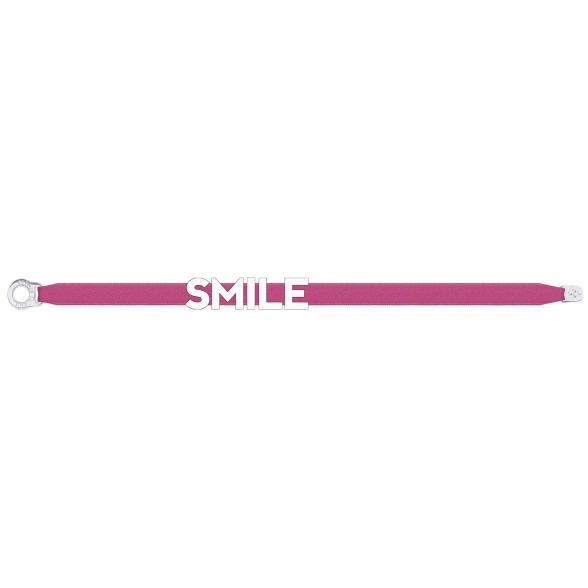  Silver Letter Satin Bracelet "SMILE" SSTB0004