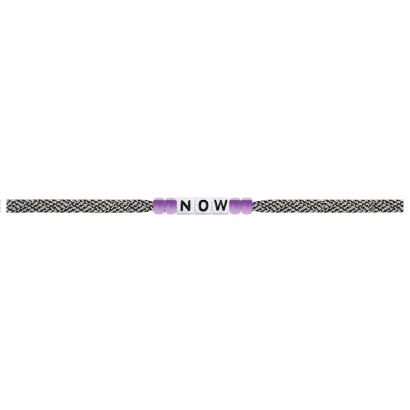 Square Letter & Pony Bead Bracelet "Now"