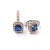  Blue Zircon Stone - Square earring 925 SILVER  - Set2pcs GDER5004