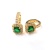  Green Zircon Stone - Square earring 925 SILVER Gold Plated - Set2pcs GDER5001