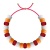  Big Pony Bead Bracelet - Red Orange White PPBP004